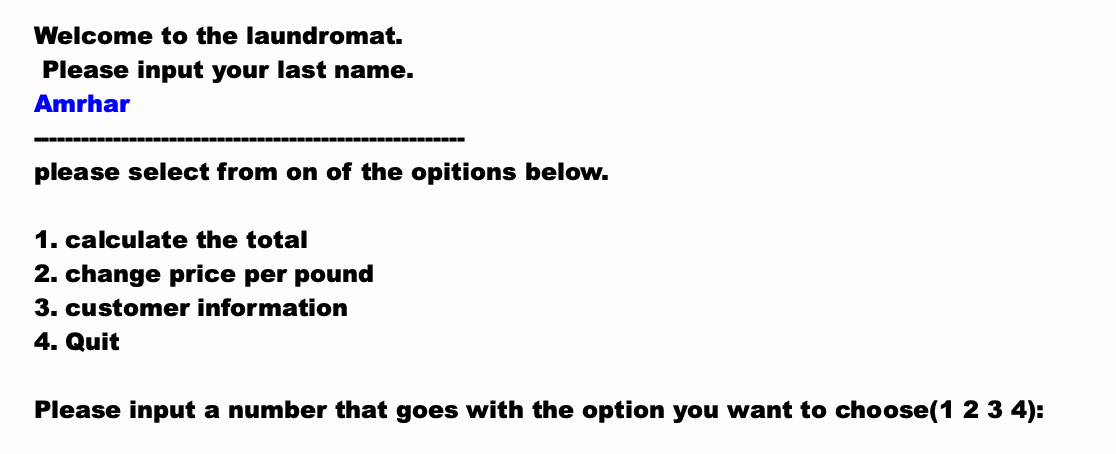 Laundry code Screenshot